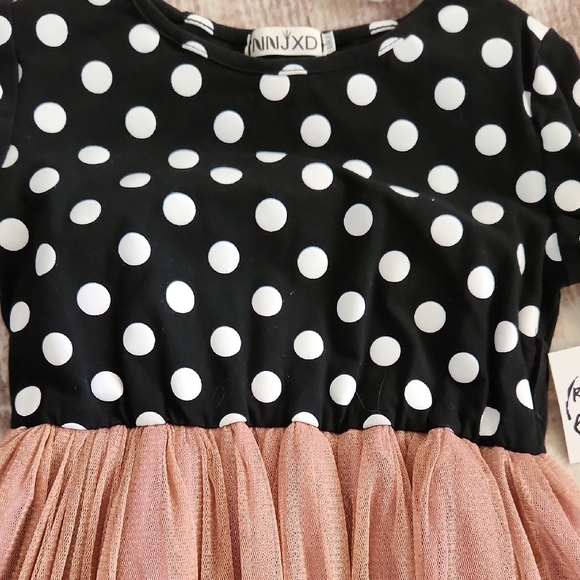 Charming Polka Dot and Tulle Dress for Kids - Picture 4 of 10